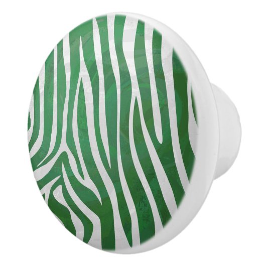 Zebra Groen en wit afdrukken Keramische Knop (Rechts)