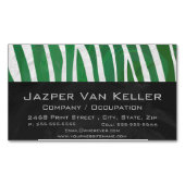 Zebra Groen en wit afdrukken Magnetisch Visitekaartje (Voorkant)