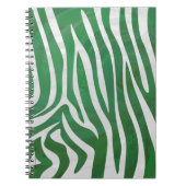 Zebra Groen en wit afdrukken Notitieboek (Voorkant)