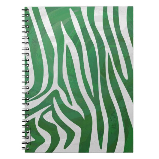 Zebra Groen en wit afdrukken Notitieboek (Voorkant)