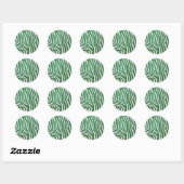 Zebra Groen en wit afdrukken Ronde Sticker (Vel)