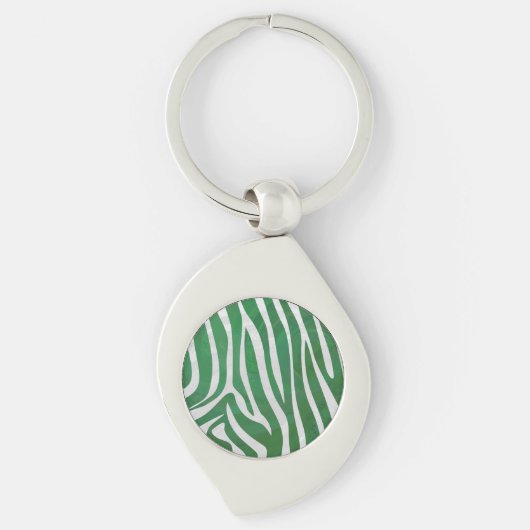 Zebra Groen en wit afdrukken Sleutelhanger (Voorkant)