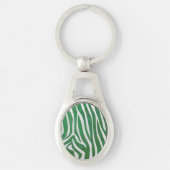 Zebra Groen en wit afdrukken Sleutelhanger (Voorkant)