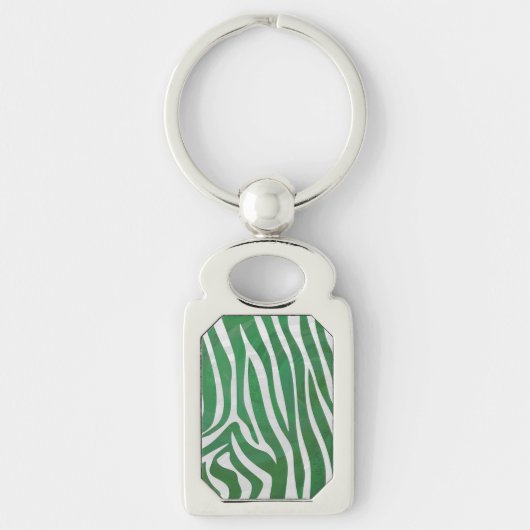Zebra Groen en wit afdrukken Sleutelhanger (Voorkant)