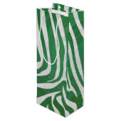 Zebra Groen en wit afdrukken Wijn Cadeautas (Achterkant Gekanteld)