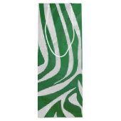 Zebra Groen en wit afdrukken Wijn Cadeautas (Achterkant)