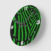 Zebra- groen ronde klok (Hoek)