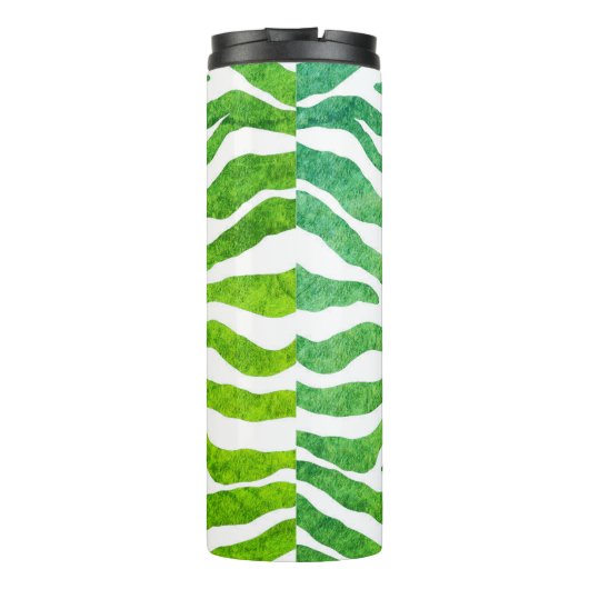 Zebra groene afdruk thermische trommel thermosbeker (Achterkant)