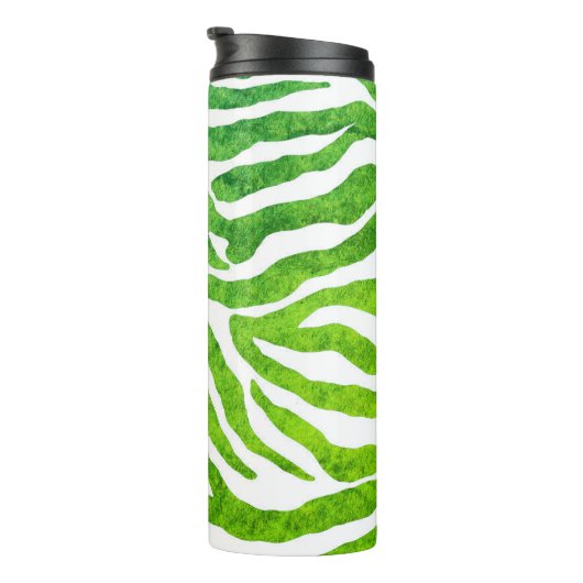 Zebra groene afdruk thermische trommel thermosbeker (Geroteerd rechts)