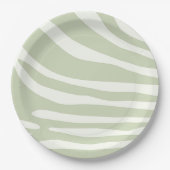 Zebra, groene en witte afdruk papieren bordje (Voorkant)