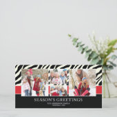 ZEBRA GROET | VAKANTIEFOTOKAART FEESTDAGENKAART (Staand voorkant)