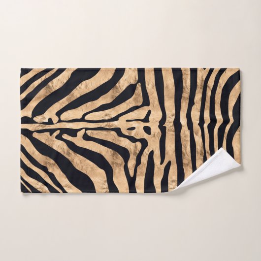 Zebra handdoeken, zwart en gouden olievlekken bad handdoek (Handdoek)