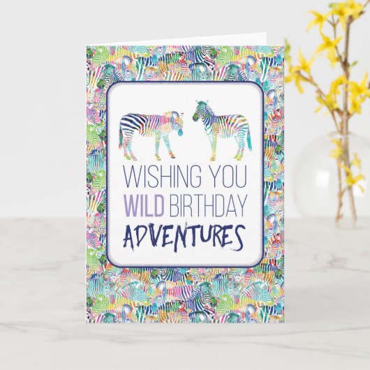 Zebra Happy Birthday Kaart (Gele Bloem)