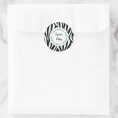 Zebra Happy Birthday naar/van stickers (Tas)