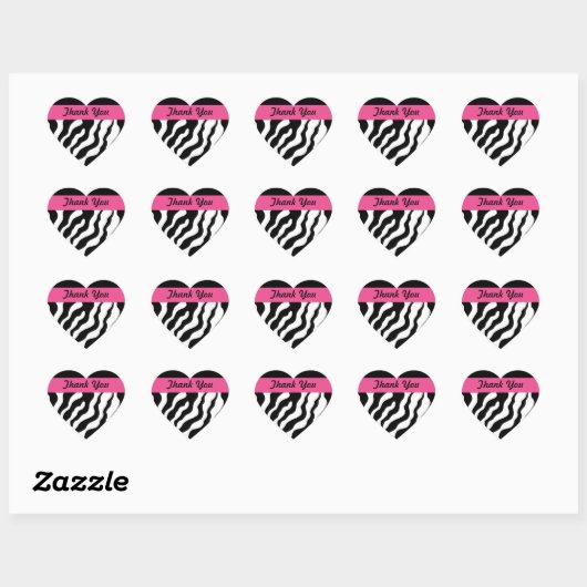 Zebra Hart Dank u Stickers (Vel)