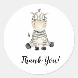 Zebra Hartelijk dank Ronde Sticker