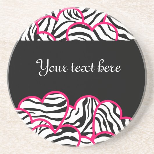 Zebra harten Coaster Zandsteen Onderzetter (Voorkant)