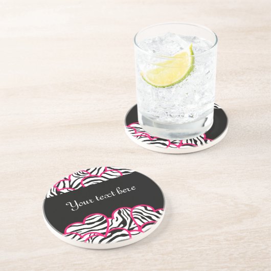 Zebra harten Coaster Zandsteen Onderzetter (Zijkant)