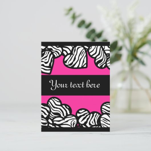 Zebra harten Design Ansichtkaart Briefkaart (Staand voorkant)