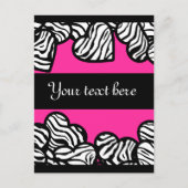 Zebra harten Design Ansichtkaart Briefkaart (Voorkant)