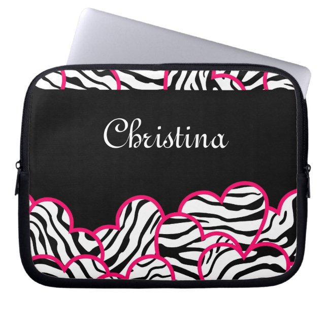 Zebra harten Laptophoes Laptop Sleeve (Voorkant)