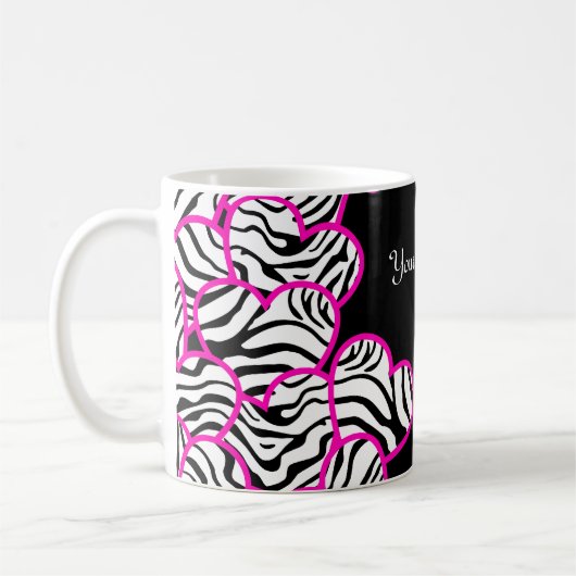 Zebra harten mok (Links)