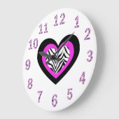 Zebra hartklok grote klok (Hoek)