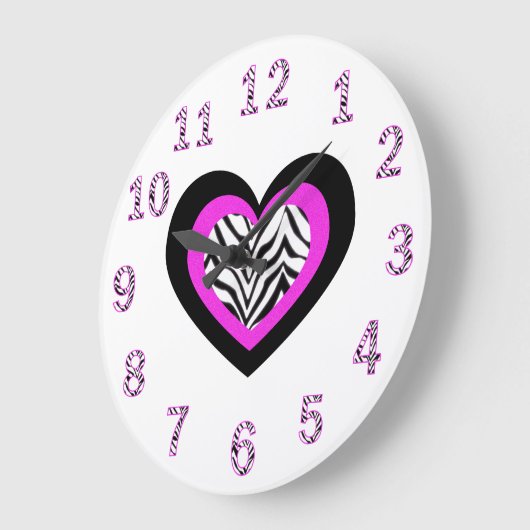 Zebra hartklok grote klok (Hoek)