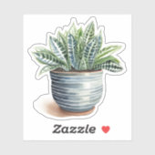 Zebra Haworthia Potted Plant Vinyl Stickers (Vel)