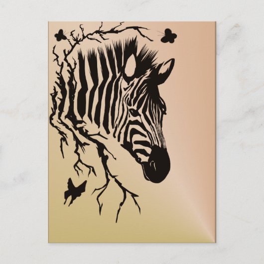 Zebra Head Design Postcard Briefkaart (Voorkant)