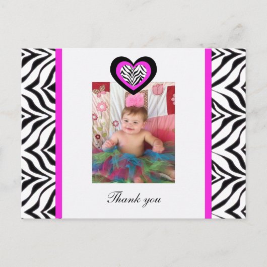 Zebra Heart: Afbeelding: Dank u Briefkaart (Voorkant)