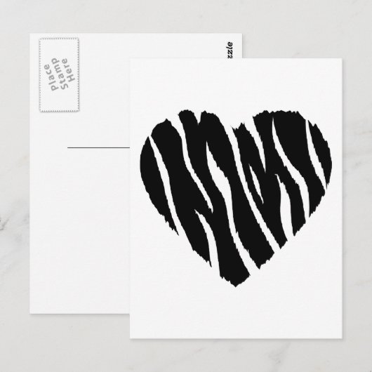 Zebra Heart Briefkaart (Voorkant / Achterkant)