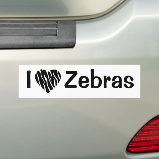 Zebra Heart Bumpersticker (Op auto)