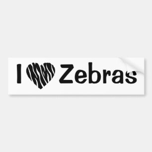 Zebra Heart Bumpersticker