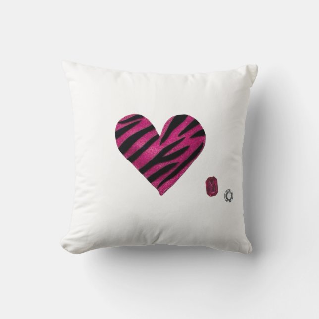 Zebra-heart Kussen (Voorkant)