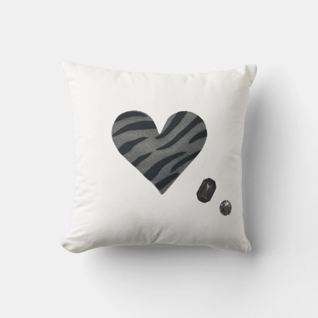 Zebra-heart Kussen (Voorkant)