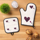 Zebra-heart Ovenwant & Pannenlap Set (Top down)