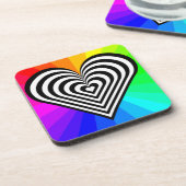 ZEBRA HEART RAINBOW PATTERN DRANKJES ONDERZETTER (Linkerzijde)
