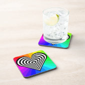 ZEBRA HEART RAINBOW PATTERN DRANKJES ONDERZETTER (Rechterzijde)