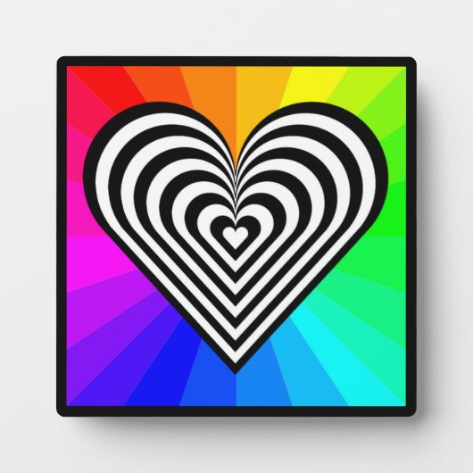 ZEBRA HEART RAINBOW PATTERN FOTOPLAAT (Voorkant)