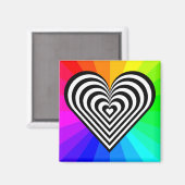 ZEBRA HEART RAINBOW PATTERN MAGNEET (Voorkant / Achterkant)