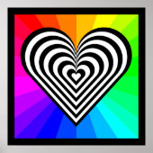 ZEBRA HEART RAINBOW PATTERN POSTER (Voorkant)