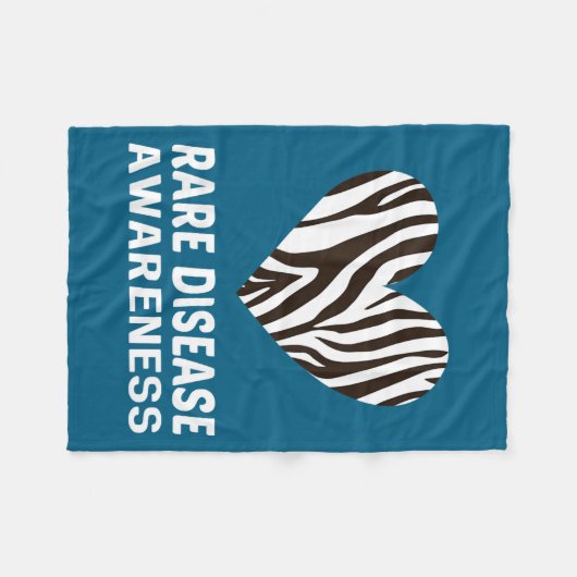 Zebra Heart Rare Disease Awareness Gift 2020  Fleece Deken (Voorkant (Horizontaal))