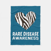 Zebra Heart Rare Disease Awareness Gift 2020  Fleece Deken (Voorkant)