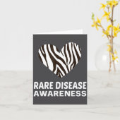 Zebra Heart Rare Disease Awareness Gift 2020  Kaart (Gele Bloem)