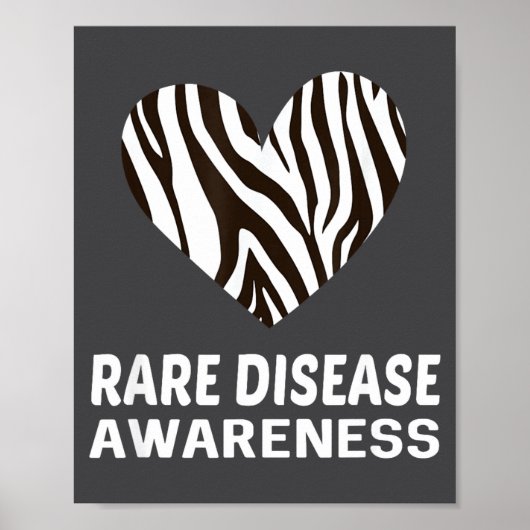 Zebra Heart Rare Disease Awareness Gift 2020 Poster (Voorkant)
