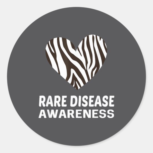 Zebra Heart Rare Disease Awareness Gift 2020  Ronde Sticker (Voorkant)