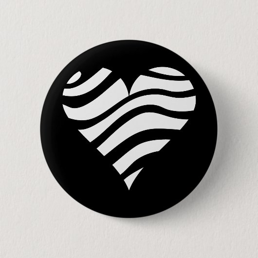 Zebra Heart Ronde Button 5,7 Cm (Voorkant)