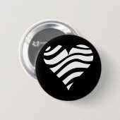 Zebra Heart Ronde Button 5,7 Cm (Voorkant /achterkant)