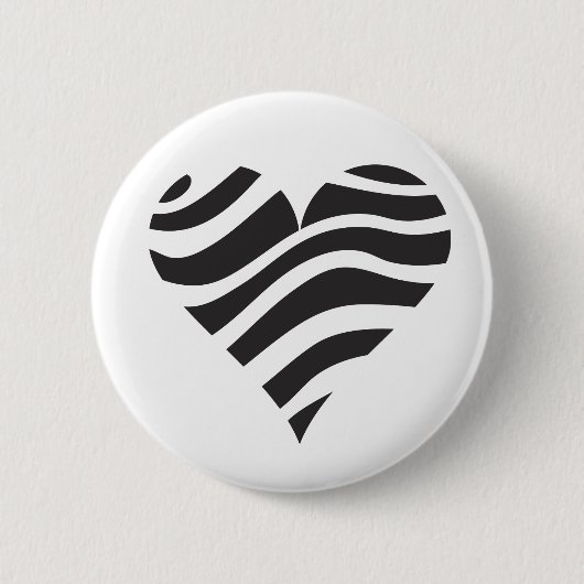 Zebra Heart Ronde Button 5,7 Cm (Voorkant)